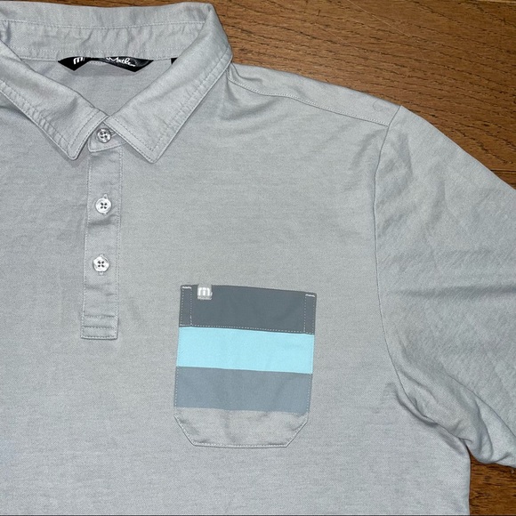 Travis Mathew Short Sleeve Polo Pocket Shirt Mens Size Large Gray. - Picture 2 of 10